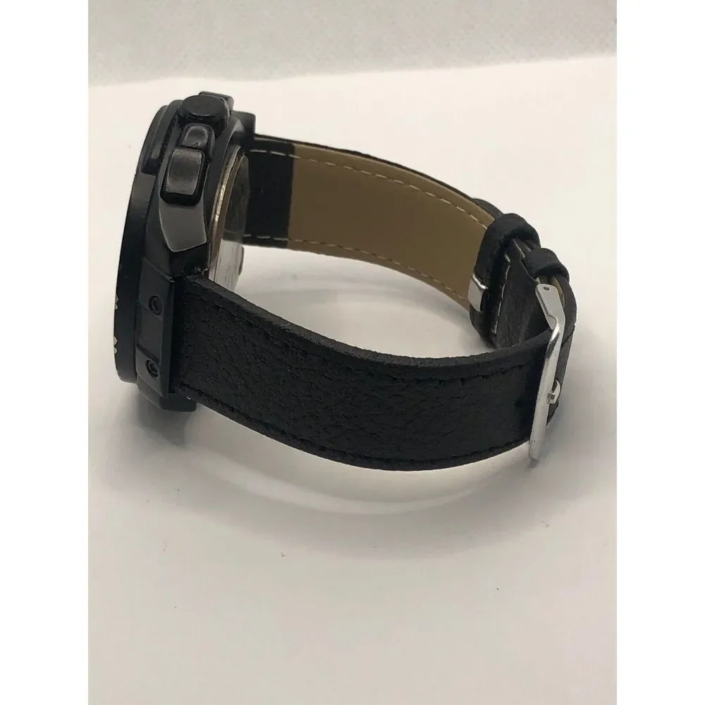 Vince Camuto Unisex Black Leather Digital Black Dial Quartz Genuine Watch OP199